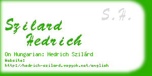 szilard hedrich business card